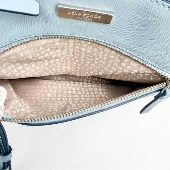 Kate Spade Sadie North South Crossbody Bag in Light Blue Silver Hardware EUC - Picture 2 of 8